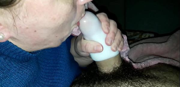  POV Amateur blowjob and cum with Tenga Egg masturbator